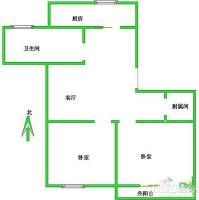 王庄菊园2室2厅1卫63㎡户型图