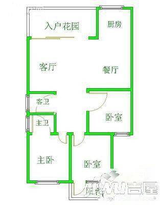 金色康城3室2厅2卫102㎡户型图