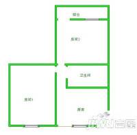 塑料厂单位宿舍2室1厅1卫54㎡户型图