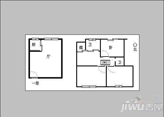 四季绿都春园3室2厅2卫95㎡户型图