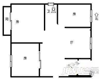 四季绿都春园3室2厅2卫95㎡户型图