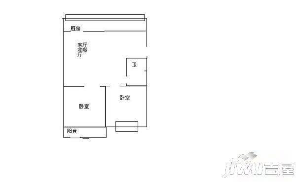 望湖新苑2室2厅1卫72㎡户型图