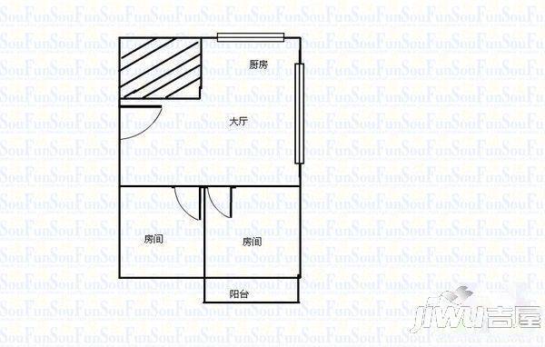 望湖新苑2室2厅1卫72㎡户型图