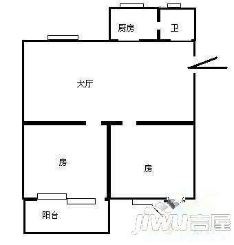 二化社区一区3室2厅1卫87㎡户型图