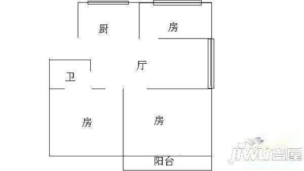 二化社区一区3室2厅1卫87㎡户型图