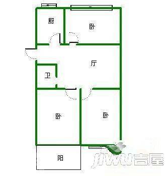 闽乐新村2室1厅1卫75㎡户型图