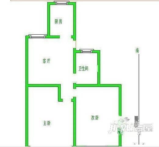 新嘉小区1室1厅1卫45㎡户型图