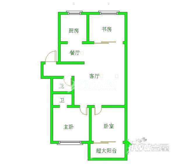 秀坂新村3室2厅1卫104㎡户型图