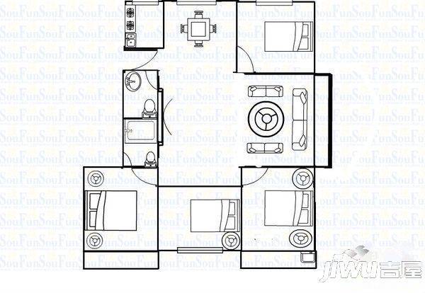 闽城小区4室2厅2卫154㎡户型图