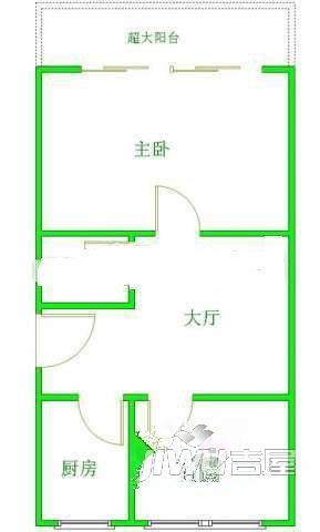 实发大厦2室1厅1卫60㎡户型图