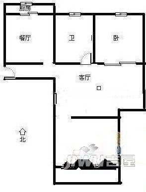 双辉花园3室2厅2卫90㎡户型图