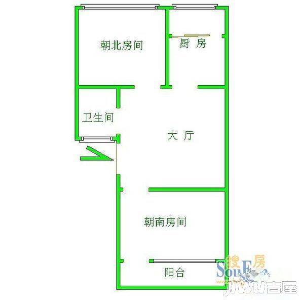 双辉花园3室2厅2卫90㎡户型图