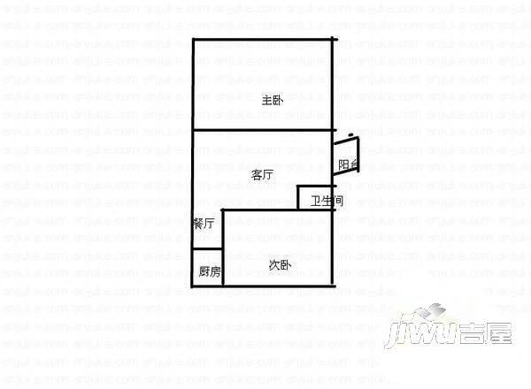 鳝溪后溪新苑2室2厅1卫60㎡户型图