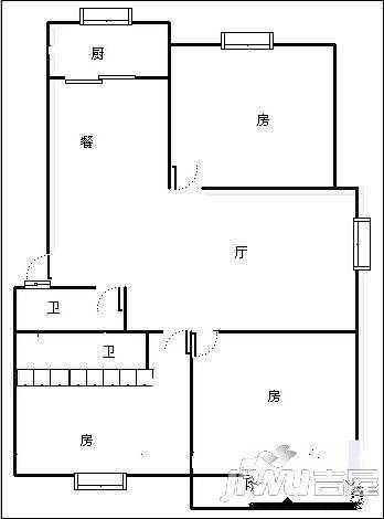 闽源苑3室2厅2卫103㎡户型图