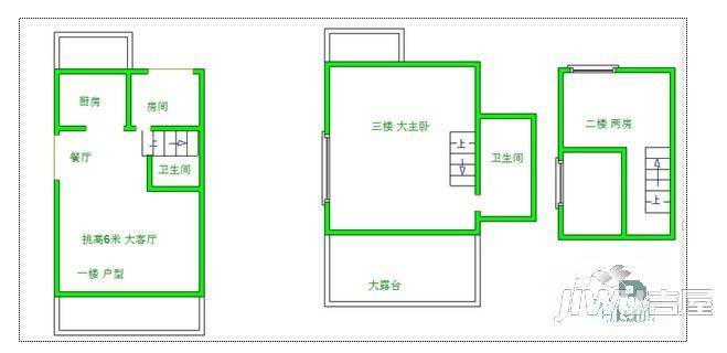 金桥花园玫瑰苑2室2厅1卫83㎡户型图