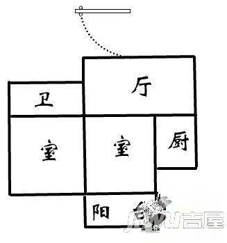 金桥花园玫瑰苑2室2厅1卫83㎡户型图