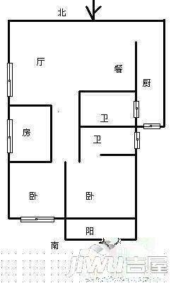 永升城2室2厅2卫99㎡户型图