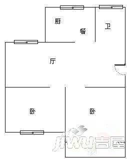 桂山新村2室1厅1卫63㎡户型图