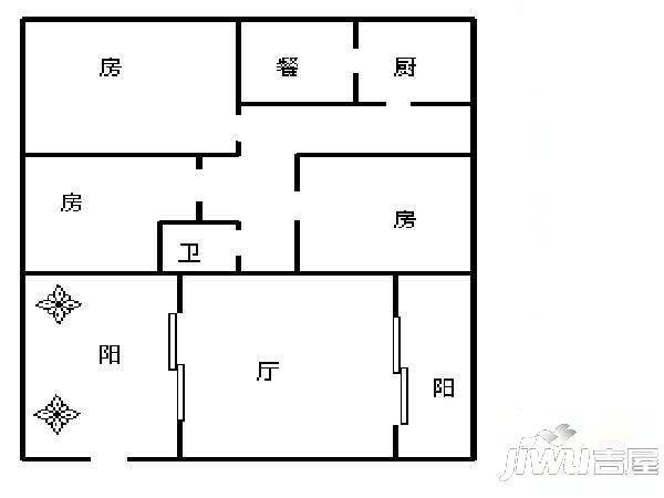 家天下三木城B区3室2厅2卫127㎡户型图