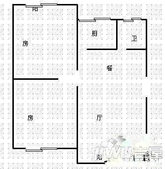 义井佳苑2室2厅1卫60㎡户型图