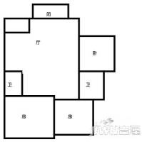 琴亭花园3室2厅2卫107㎡户型图