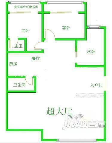 联福花园2室2厅2卫户型图