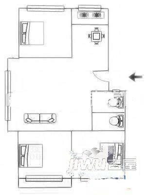 联福花园2室2厅2卫户型图