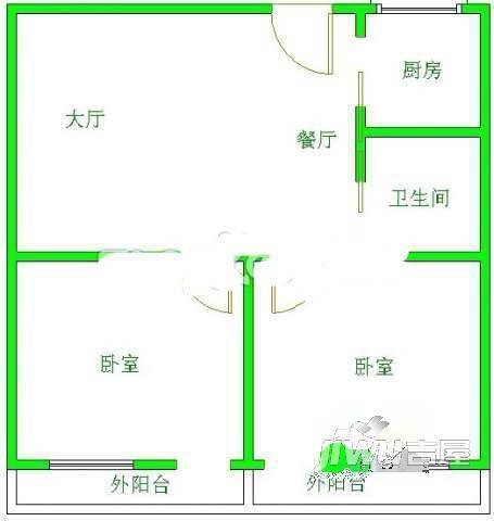 石鼓观鳌远西3室2厅1卫75㎡户型图