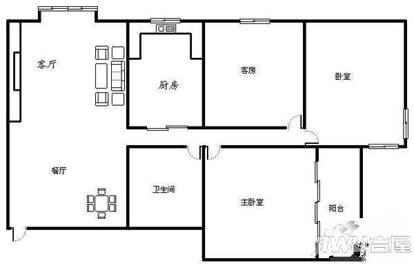 万科上海新苑2室1厅1卫99㎡户型图