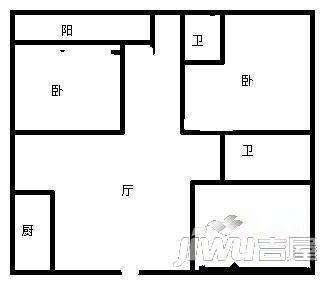 爱警园3室2厅2卫113㎡户型图