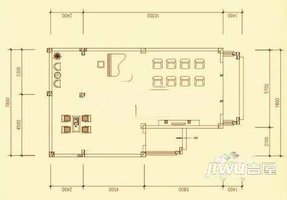 三盛托斯卡纳2室2厅1卫62㎡户型图