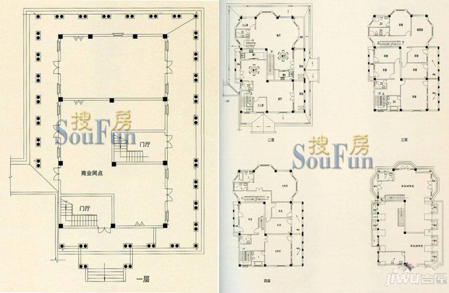 金桥花园爱丁堡5室2厅2卫户型图