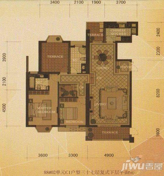 东方名城温莎堡3室2厅2卫户型图