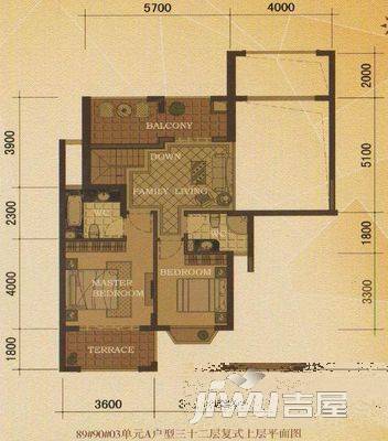 东方名城温莎堡3室2厅2卫户型图