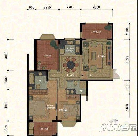 东方名城温莎堡3室2厅2卫户型图