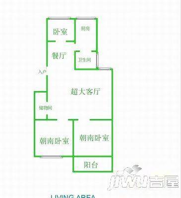 宏扬新城3室2厅2卫103㎡户型图