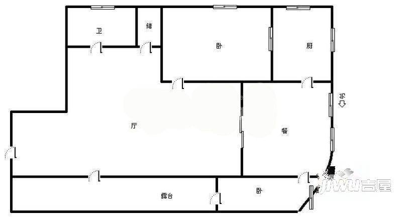 长寿园2室2厅1卫户型图