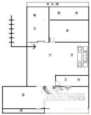 彬社新村3室2厅2卫户型图