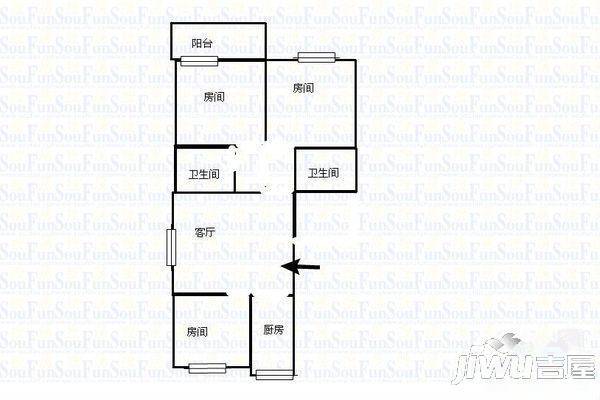 富商世家4室2厅1卫188.2㎡户型图