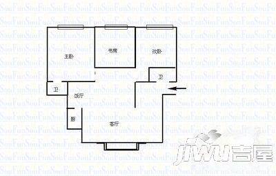 光明世家3室2厅2卫95㎡户型图