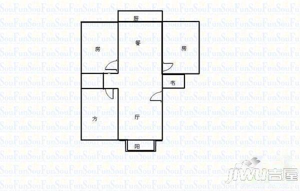 同心花园3室2厅2卫144㎡户型图