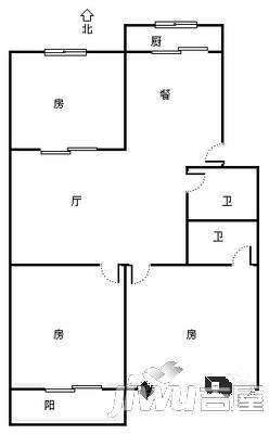 亚华花园4室2厅2卫154㎡户型图