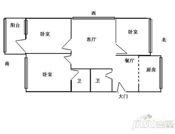 亚华花园4室2厅2卫154㎡户型图