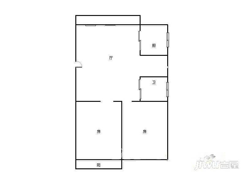 临江新天地藤山苑1室1厅1卫45㎡户型图