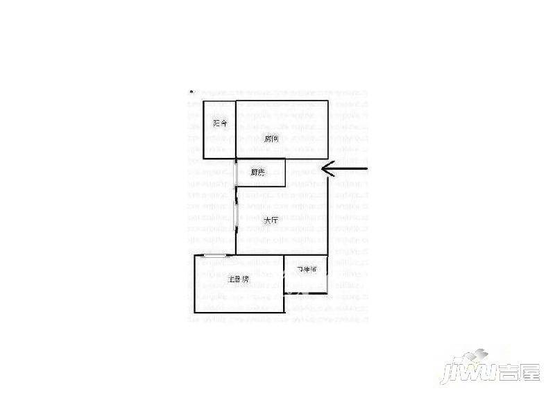 临江新天地藤山苑1室1厅1卫45㎡户型图