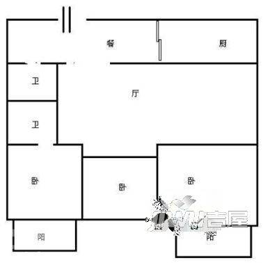 春海堂2室1厅1卫56㎡户型图