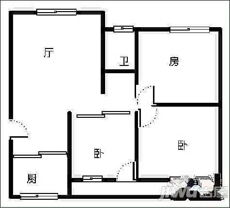 福屿一区2室1厅1卫62㎡户型图