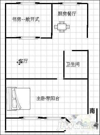 福屿一区2室1厅1卫62㎡户型图