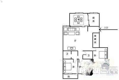 中福西湖花园4室2厅2卫142㎡户型图