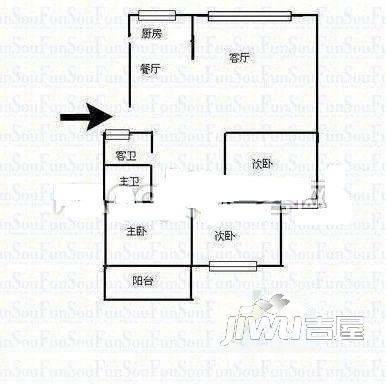 正祥家园1室1厅1卫39㎡户型图